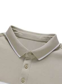 Hombres Camisa polo de dos tonos - Blanco - Ver 4