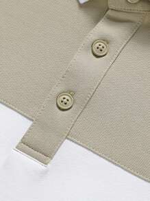 Hombres Camisa polo de dos tonos - Blanco - Ver 6