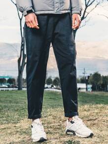 Men Solid Slant Pocket Pants