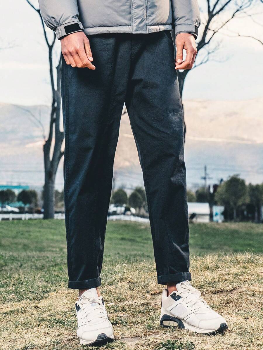 Men Solid Slant Pocket Pants