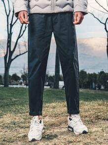 Men Solid Slant Pocket Pants