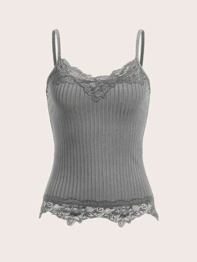 Sweetness Top À Fines Brides En Dentelle