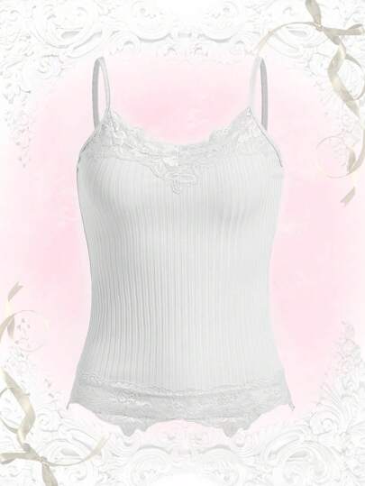 Contrast Lace Cami Top