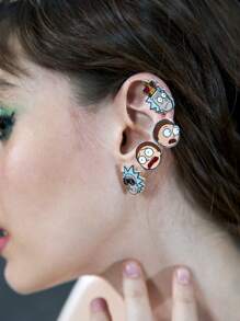 Rick and Morty X SHEIN Phim hoạt hình dễ thương Nhân vật Hoa tai - Nhiều màu - Xem 2