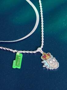 Rick and Morty X SHEIN 時尚銀雙層項鍊 - 彩色 - 查看 6
