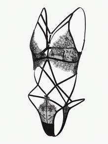 Mono lencero con recortes de encaje floral