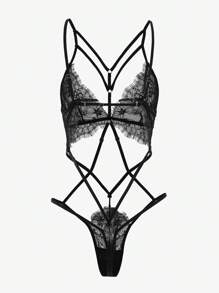 Mono lencero con recortes de encaje floral