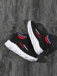 Boys' Breathable Slip-On Chunky Shoes For All Seasons - Black - View 1