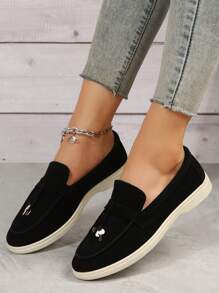 Comfortable Slip-On Loafers For Plus Size Women In British Style