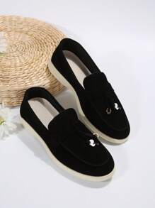 Comfortable Slip-On Loafers For Plus Size Women In British Style