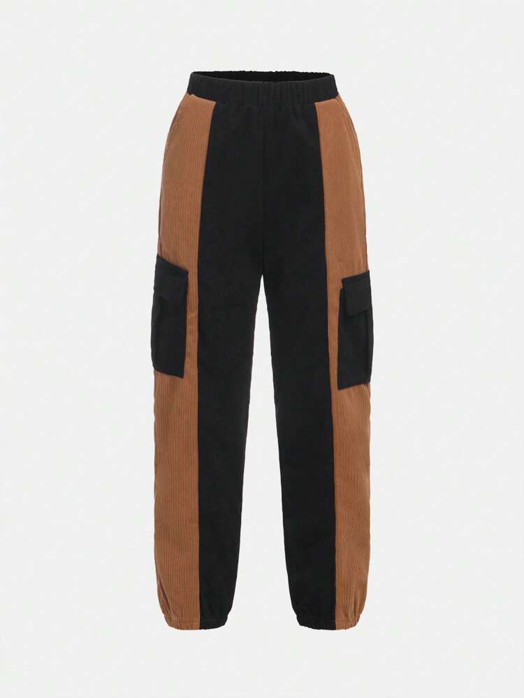 Tween Boy Two Tone Flap Pocket Side Cargo Pants