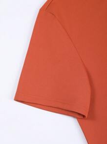 Manfinity Homme Hombres Halloween con estampado de dibujos animados Camiseta & de cintura con cordón Pantalones deportivos - Naranja - Ver 5