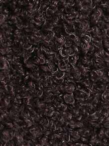 SHEIN LUNE Solid Open Front Fuzzy Coat Fall Cloth For Women - Chocolate Brown - View 3