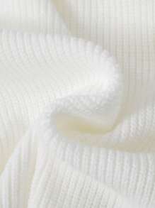 Tween Boy Turtleneck Ribbed Knit Lantern Sleeve Sweater,In Fall/Winter - White - View 3