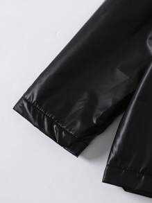 SHEIN Young Girl Two Tone Hooded Coat - Multicolor - View 4