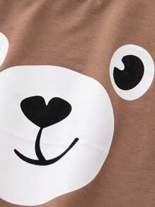 Young Boy Cartoon Graphic Tee & Shorts - Coffee Brown - View 6