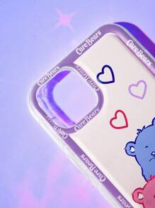 ROMWE X Care Bears 1pc Letter Cartoon Bear Pattern Silicone Phone Case Compatible With IPhone