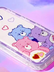 ROMWE X Care Bears 1pc Letter Cartoon Bear Pattern Silicone Phone Case Compatible With IPhone