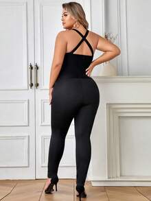 Plus Cut Out Backless Jumpsuit