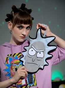 Rick and Morty X SHEIN 1pc Cartoon Graphic Polyester Hand Towel, Cute Useful Washcloth For Home - Multicolor - View 2