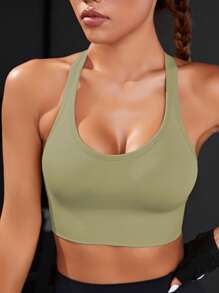 Powerista Cắt bỏ trở lại Bras thể thao - Màu xanh Ô liu - Xem 2