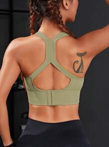 Powerista Cắt bỏ trở lại Bras thể thao - Màu xanh Ô liu - Xem 5