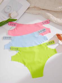3pack Letter Graphic Cut Out Waist Brief - Multicolor - View 2
