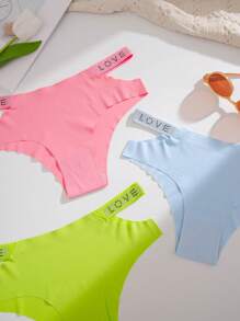 3pack Letter Graphic Cut Out Waist Brief - Multicolor - View 5