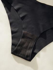 Solid Lingerie Set - Black - View 5