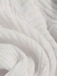 DAZY Chất rắn Mở Mặt trước Cắt sửa áo lông cừu - trắng - Xem 3