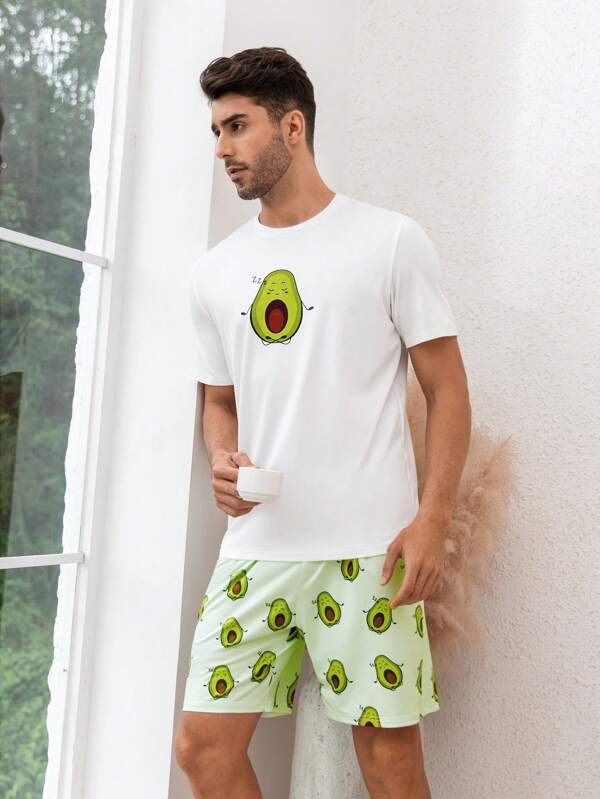Set pijama/pijama grafică pentru bărbați