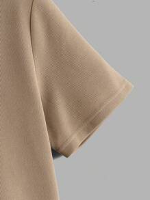 Manfinity BRENVOR 男士 2 件套立领基本款纯色短袖 T 恤，男朋友礼物，工作用 - 彩色 - 查看 4