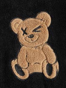 Manfinity RebelGame 男士小熊刺繡撞色絨毛運動衫 - 彩色 - 查看 2