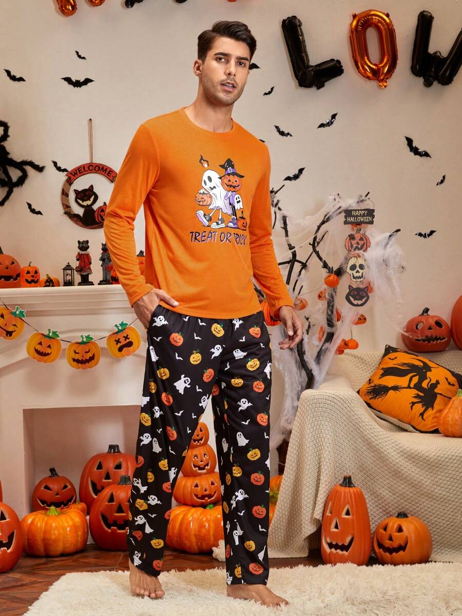 男士萬聖印花睡衣套裝