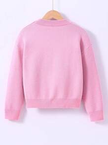 SHEIN Tween Girl Floral Pattern Drop Shoulder Sweater