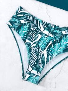 Ensemble de bikini taille haute imprimé tropical