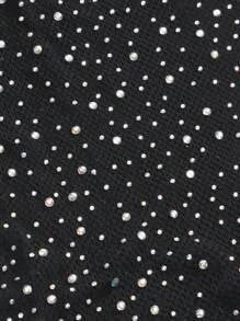 ChaseTheNight Rhinestone Studded Fishnet Teddy Bodysuit Lingerie Without Liner