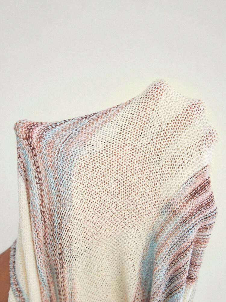 Drop Shoulder Pocket Patched Knit Pullover Fall Winter Sweater
