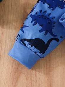 Young Boy Dinosaur Print PJ Set - Multicolor - View 3