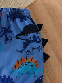 Young Boy Dinosaur Print PJ Set - Multicolor - View 4