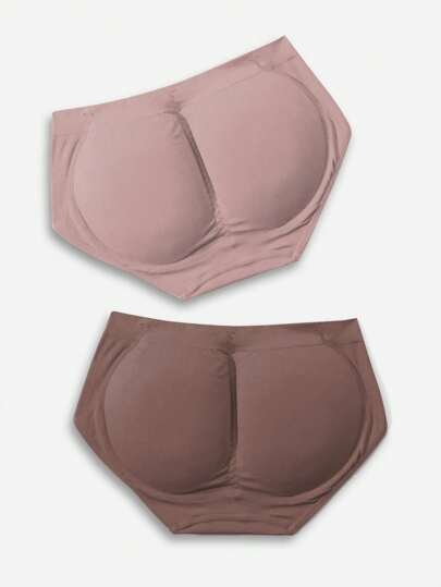Snug Zone 2 Packs Solid Shapewear Panty With Hip Pad