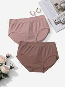 2 条装纯色塑身内裤（带臀垫） - 彩色 - 查看 4