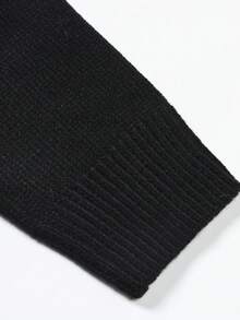 Manfinity Hypemode Nam Khối màu Thả vai Áo len - Đen và trắng - Xem 5