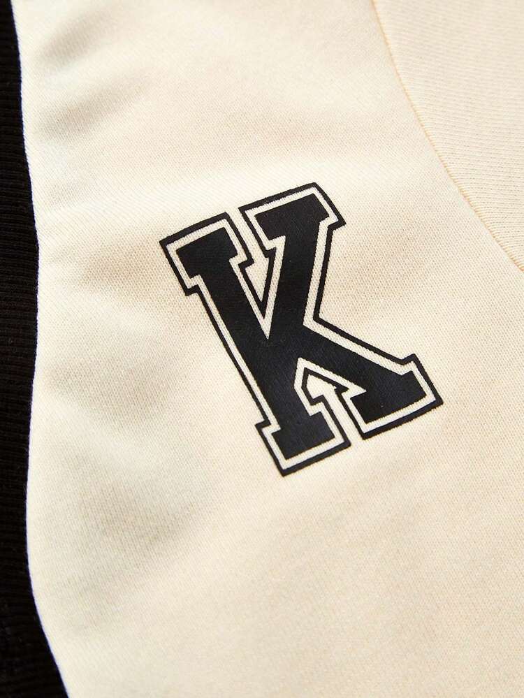 Baby Boy 3pcs Long Sleeve V-neck Contrast Color Cardigan Top, Tapered Pants Clothes