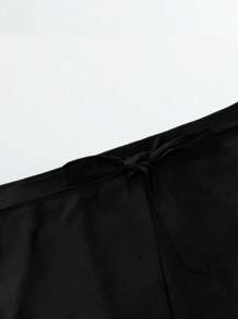 EMERY ROSE Plus Floral Print Belted Skirt - Black - View 3