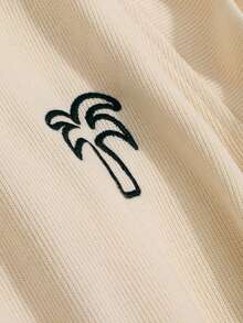 DAZY In cây dừa Thả vai Nút phía trước áo - Màu be - Xem 9