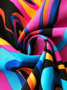 Breezaya Hơn In Toàn bộ Knot Cuff Đầm - Nhiều màu - Xem 5