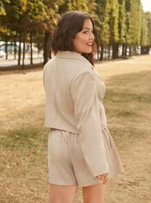 SHEIN Frenchy Hơn Cổ áo Áo khoác & Bọc Váy quần Không có áo Top Cami - Màu Khaki - Xem 7