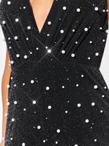 SHEIN BAE Plunging Neck Backless Flare Leg Halter Jumpsuit - Black - View 5