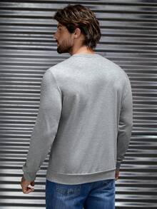 GENTILAND Men Geo Print Sweatshirt - Grey - View 2